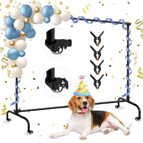 Backdrop Stand with Wheels, 10x7ft (WxH) Adjustable Photo Background Stand, Heavy Duty Backdrop Stand, Banner Backdrop Stand for Party Decoration/Photography/Birthday/Studio