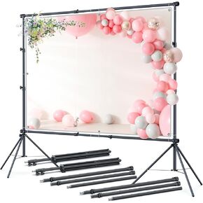 LINCO Lincostore Backdrop Stand 10x7ft or 8.5x8.5ft Adjustable Photo Back Drop Holder Step and Repeat Stand with 2 Crossbar for Parties Wedding Trade Show Booth Banner Photography Background AM313