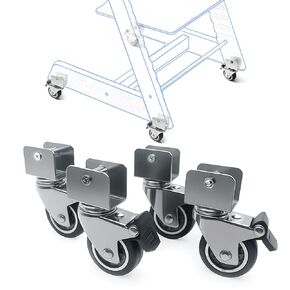 4-Pack Heavy-Duty Wheels Compatible with Stokke Tripp Trapp High Chair - 2-Inch Silent Casters with Chrome-Plated Steel Brackets, 360° Rotation, No-Scratch Design, Supports 176 lbs (1 STE)