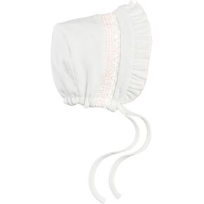 Mud Pie Children's Pink Smocked Bonnet; NB-3M