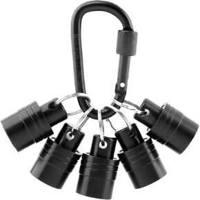 EMVANV ﻿5pcs Bit Holder Keychain for Rotary Hammer Drills, Portable Bit Holders for SDS 1/4 inch Hex Shank with Keychain Carabiner Tool Organizers Gifts for Men(Black)
