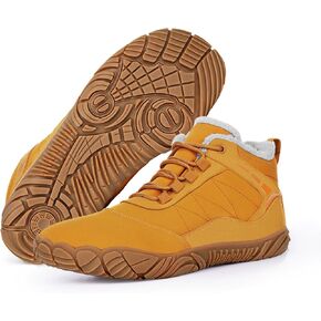 Hike Barefoot Boots Womens Mens Waterproof Fur Lined Winter Barefoot Shoes Minimalist Snow Boots Wide Toe Box Ankle Booties