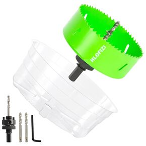 8 Inch Hole Saw Bi-Metal for Recessed Lights Can Lights, with Dust Bowl, Green