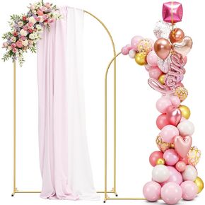 Metal Wedding Arch Backdrop Stand, 6.6 FT /6FTArch Backdrop Stand, Gold Arch Backdrop Stand for Wedding Ceremony Bridal Party Decoration