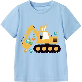 Kids Cute Digging Eggs Shirt Boys Funny T-Shirt Clothes Girls Bunny Graphic Tees Outfit 1-7T