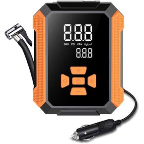 Tire Inflator Portable Air Compressor- Portable Air Pump for Cars, Tire Pump with Pressure Gauge, Auto Shut-Off, Fast Inflation for Cars, Bikes, Balls