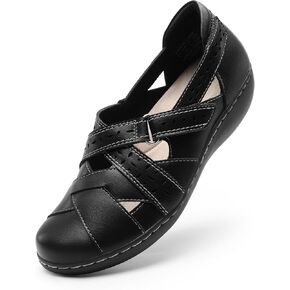 DREAM PAIRS Women's Slip-On Loafer Comfortable Walking Casual Flats Shoes Closed Toe Work Sandal