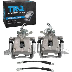 TRQ Front Brake Caliper Set Brake Hose Compatible with 2005-2018 Nissan Frontier 2005-2012 Pathfinder 2005-2015 Xterra
