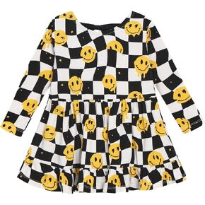 Baby Girls Bodysuit Twirl Dress Long Sleeve Outfits Cute Toddler Bodysuits Little Girls Playwear