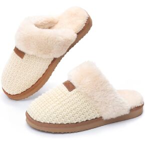 OOW Cozy Indoor Slippers for Women with Warm Fuzzy Slippers Women House Shoes