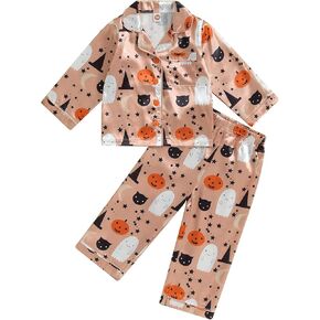 MAINESAKA Toddler Baby Girl Satin Pajamas Set Long Sleeve Button Down Sleep Shirts Pants Kids Silk Pjs Sleepwear Loungewear