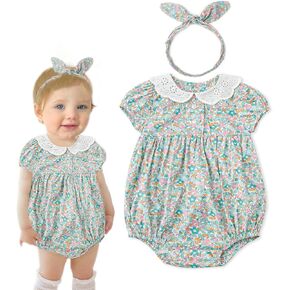 Simplee kids Baby Infant Girls Cotton Short Sleeve Summer Ruffle Romper 3-24 Months