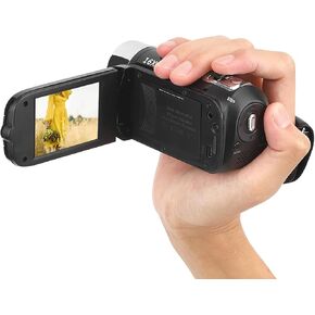 Ejoyous Digital Camera Recorder, DH‑90 High Definition Camera Image Video Shooting Camcorder 270° Rotation 2.7 Inch Colourful Display Screen 16X Zoom Digital Camcorders