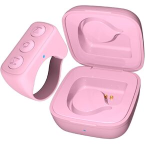 TikTok Remote Control Page Turner, Wireless Bluetooth Camera Video Recording Remote, TIK Tok Scrolling Ring for iPhone, iPad, iOS, Android - Pink