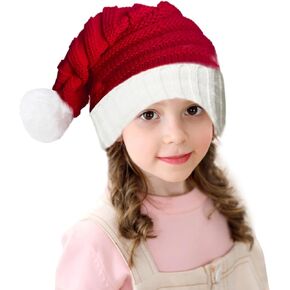 Santa Hat Red Christmas Xmas Party Knitted HatSoft Family Matching Xmas Hat Christmas New Year Gifts
