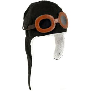 Cool Pilot Aviator Fleece Hat Cap with Earmuffs Baby Toddler Protect (Black)