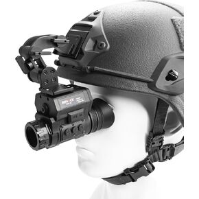 BINOCK NVG50 Head Mounted Night Vision Goggles, 2K Helmet Night Vision Monocular with 4 Color Modes 1-4X Magnification, 940 nm WIFI Military Infrared Night Vision Scope for Camping Hunting Observation