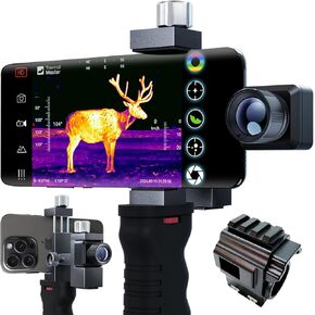 T2 Pro Thermal Monocular for iOS, Hunting Night Vision Scope for iPhone, Detect Deer at 1579 Yards, Thermal Camera for Outdoor, 15X Zoom, 13mm Lens, Tactical Handle and Scope Mount
