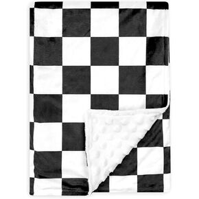 DILIMI Baby Blanket, Soft Warm Baby Blanket for Girl and Boy, Toddler Baby Newborn Plush Dot Blanket for Nursery Stroller Infant Crib Blanket Unisex (40×30 in), Brown Checkered