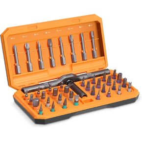 Criacr Upgraded 42 in 1 Magnetic Screwdriver Set, Ratchet Handle Screwdriver Set, Storage Case, Magnetic Bits, Rotatable Ratchet Handle for DIY, Electronics, Furniture