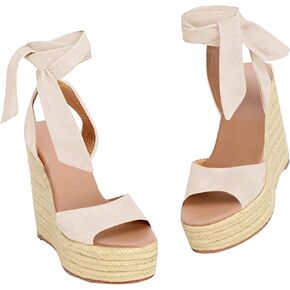 Seraih Womens Lace Up Espadrilles Platform Wedges Sandals Heels Tie Tie kal Strap Summer Summer Shoes