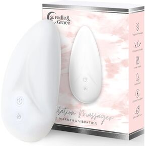 Cradle & Grace Warming Lactation Massager, Waterproof Breastfeeding Massager with 10 Intensity Levels & 2 Heat Settings, Breastfeeding Essentials to Support Milk Flow