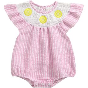 Newborn Baby Girls Watermelon Romper Fly Sleeve Ruffle Rompers Sleeveless Babydoll Collar Bodysuits Summer Clothes