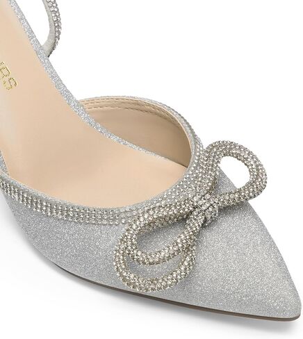DREAM PAIRS Kitten Heels Rhinestone Bow Ankle Strap Stiletto Pointed Closed Toe Heels for Women Pumps Wedding Bridal Party Dress Shoes in Saudi Arabia