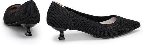 Womens Kitten Heels Pumps Shoes Comfortable Knit Closed Toe Heels for Women Work Office Casual Wedding Dressy in Saudi Arabia