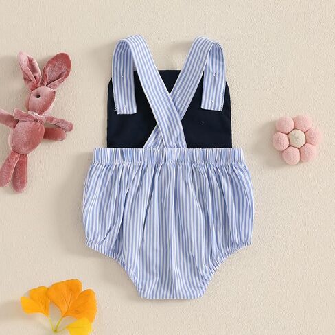 Easter Outfit Infant Baby Boy Easter Romper Bodysuit Bunny Sleeveless Halter Jumpsuit First Easter Clothes in Saudi Arabia