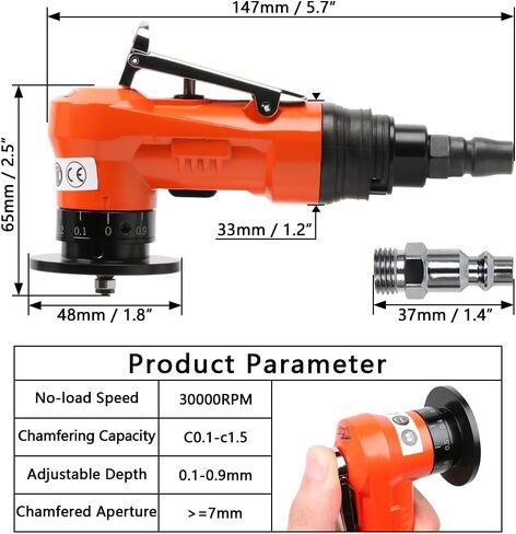 2 In1 in1 charumatic Charfer Tool ، Orange Mini Charmancing Machine Set ، Plateheld Metal Edge Beveler مع شفرات استبدال للمعادن ، 45 درجة قوس in Kuwait