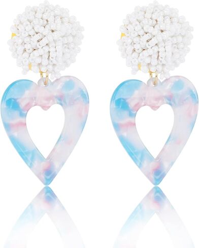 أقراط تكشف بين الجنسين-بوي فتاة زرقاء اللون الوردي على شكل قلب للكشف بين الجنسين ، وإعلان الحمل ، وزينة حفلات استحمام الطفل in Kuwait