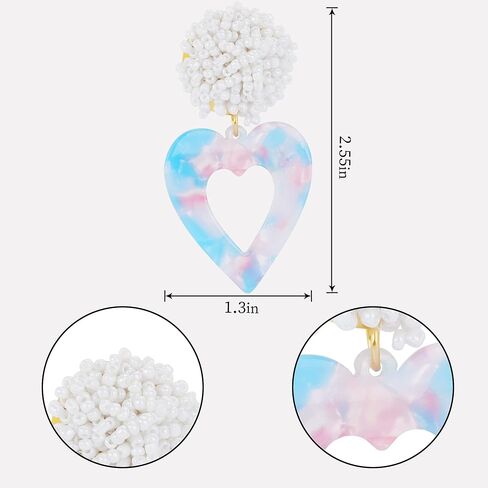 أقراط تكشف بين الجنسين-بوي فتاة زرقاء اللون الوردي على شكل قلب للكشف بين الجنسين ، وإعلان الحمل ، وزينة حفلات استحمام الطفل in Kuwait