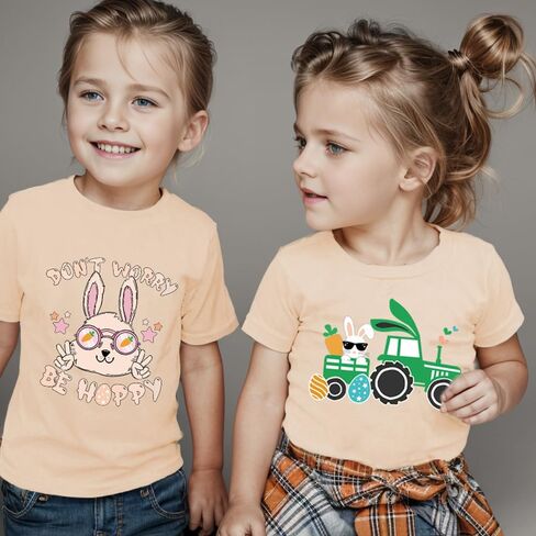Kids Cute Digging Eggs Shirt Boys Funny T-Shirt Clothes Girls Bunny Graphic Tees Outfit 1-7T in Saudi Arabia
