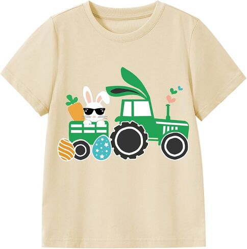 Kids Cute Digging Eggs Shirt Boys Funny T-Shirt Clothes Girls Bunny Graphic Tees Outfit 1-7T in Saudi Arabia