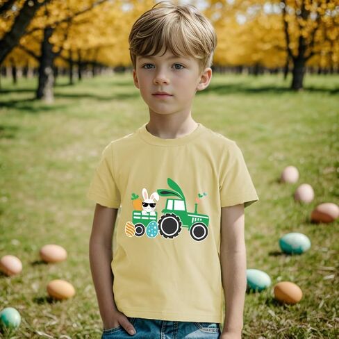 Kids Cute Digging Eggs Shirt Boys Funny T-Shirt Clothes Girls Bunny Graphic Tees Outfit 1-7T in Saudi Arabia