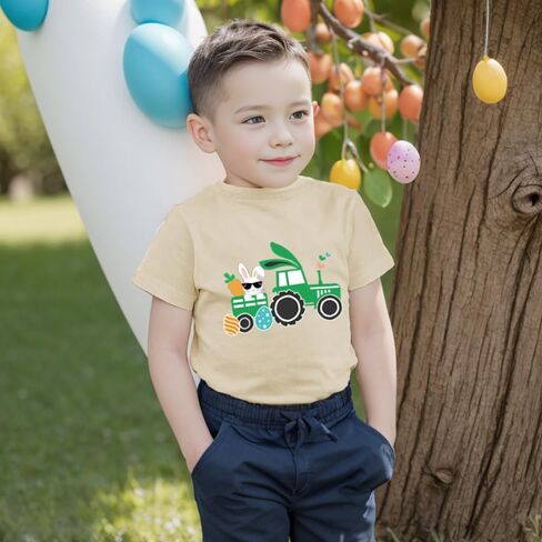 Kids Cute Digging Eggs Shirt Boys Funny T-Shirt Clothes Girls Bunny Graphic Tees Outfit 1-7T in Saudi Arabia