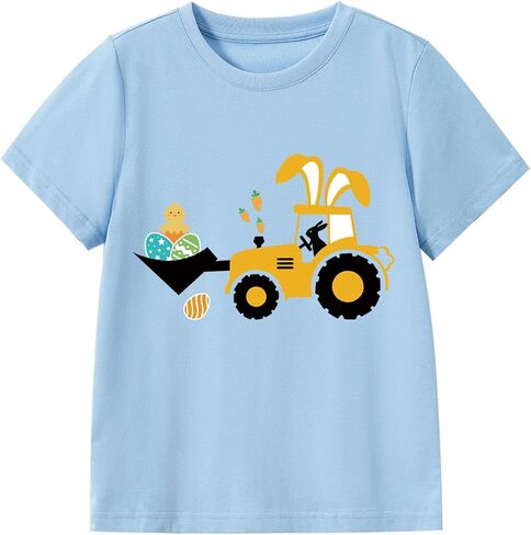 Kids Cute Digging Eggs Shirt Boys Funny T-Shirt Clothes Girls Bunny Graphic Tees Outfit 1-7T in Saudi Arabia