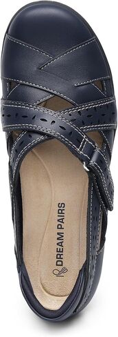 DREAM PAIRS Women Comfort Closed Toe Work Sandals Loafer | Ergonomic Crossover Straps with arch support and Memory foam cushioned insole for long-time standing and business casual wear in Saudi Arabia