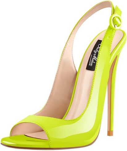 Women's Fashion Open Peep Toe Adjustable Buckle Backstrap Slingback Stiletto Heel Dress Sandals in Saudi Arabia