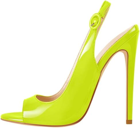 Women's Fashion Open Peep Toe Adjustable Buckle Backstrap Slingback Stiletto Heel Dress Sandals in Saudi Arabia