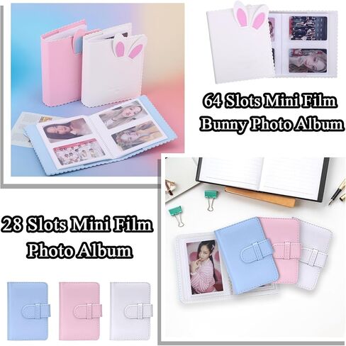 Frankmate Protective Camera Case Compatible with Fujifilm Mini 12 11 9 8 Instant Camera with 64 Pockets Mini Photo Album, PU Leather Bag Cover with Adjustable Shoulder Strap (White) in Saudi Arabia