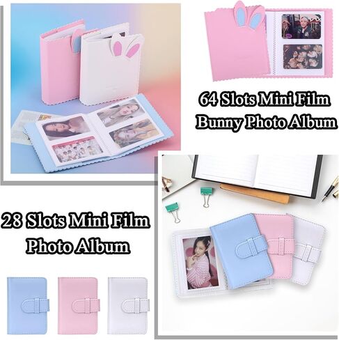 Frankmate Protective Camera Case Compatible with Fujifilm Mini 12 11 9 8 Instant Camera with 64 Pockets Mini Photo Album, PU Leather Bag Cover with Adjustable Shoulder Strap (White) in Saudi Arabia