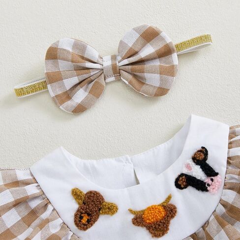FYBITBO Newborn Baby Girl Outfits Smocked Long Sleeve Bubble Romper Plaid Bodysuit Jumpsuit Headband Infant Clothes Set in Saudi Arabia