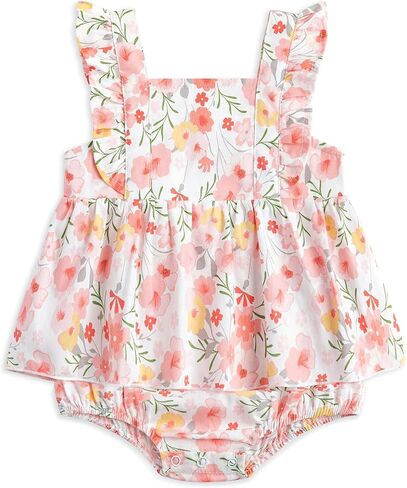 Simplee kids Baby Infant Girls Cotton Short Ruffle Sleeve Summer Romper Outfits 3-24 Months in Kuwait