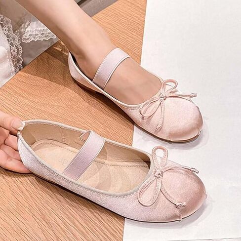 JOEupin Women’s Round Toe Ballet Flat Elastic Strap Comfortable Flats Shoes Slip On Casual Dress Shoes in Kuwait