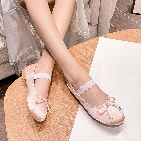 JOEupin Women’s Round Toe Ballet Flat Elastic Strap Comfortable Flats Shoes Slip On Casual Dress Shoes in Kuwait