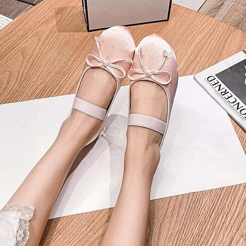 JOEupin Women’s Round Toe Ballet Flat Elastic Strap Comfortable Flats Shoes Slip On Casual Dress Shoes in Kuwait