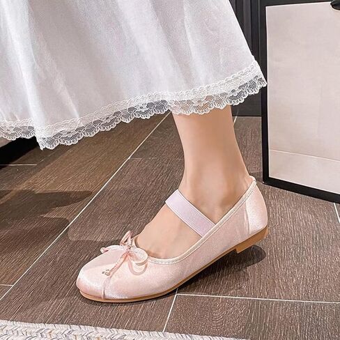 JOEupin Women’s Round Toe Ballet Flat Elastic Strap Comfortable Flats Shoes Slip On Casual Dress Shoes in Kuwait