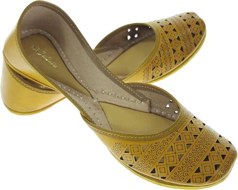 فولكاري للنساء الجلود الناعمة اليومية ملابس غير رسمية Jutis | لدغة وقرصة حرة juti | البنجابية جوتي للسيدات | شقق أحذية موجاري | فلكاري العرقية شقة للفتيات | in Kuwait